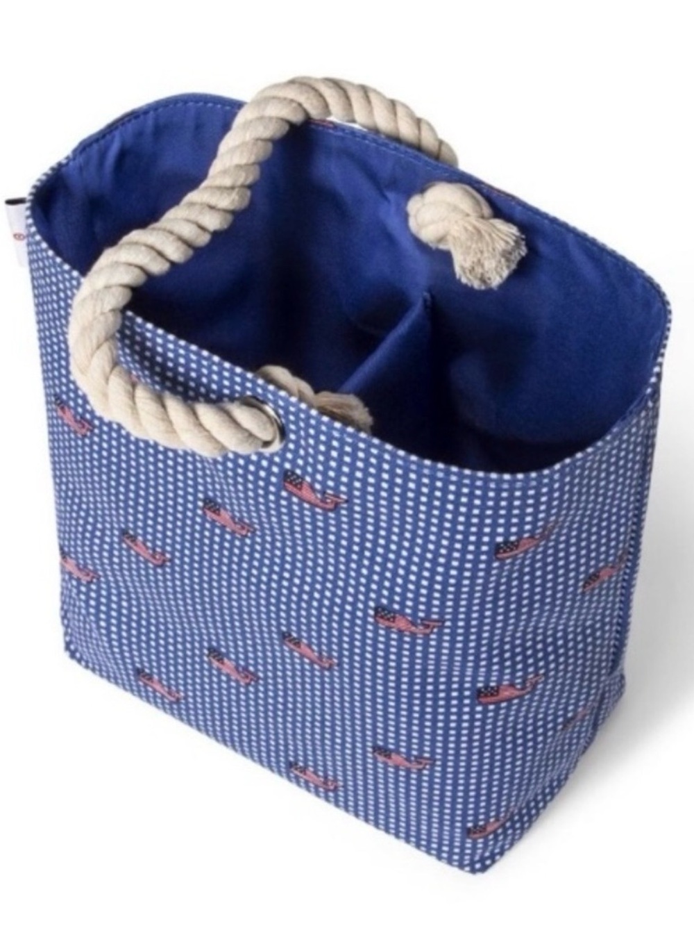 Vineyard Vines x Target Blue Checked Wine Tote Bag | Blue Gingham - Picture 3 of 6